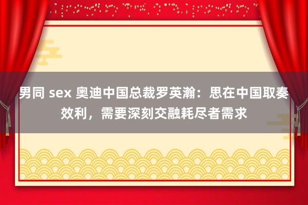 男同 sex 奥迪中国总裁罗英瀚：思在中国取奏效利，需要深刻交融耗尽者需求