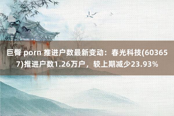 巨臀 porn 推进户数最新变动：春光科技(603657)推进户数1.26万户，较上期减少23.93%