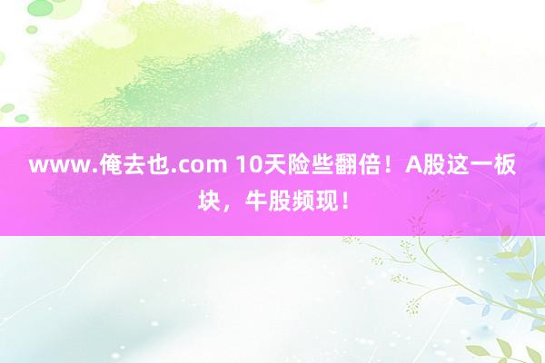 www.俺去也.com 10天险些翻倍！A股这一板块，牛股频现！